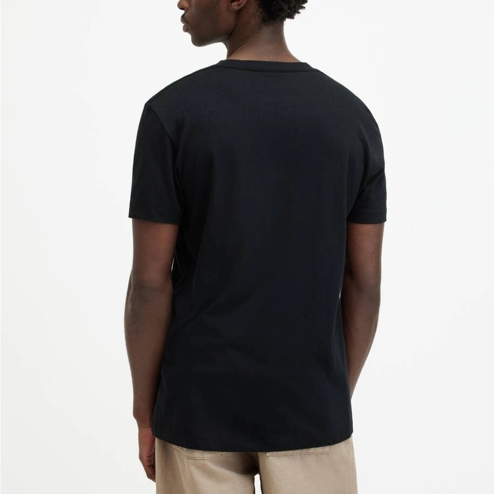 All Saints T-Shirt Men’s Large Tonic Crew Neck Ramskull Black T-Shirt - Picture 3 of 10